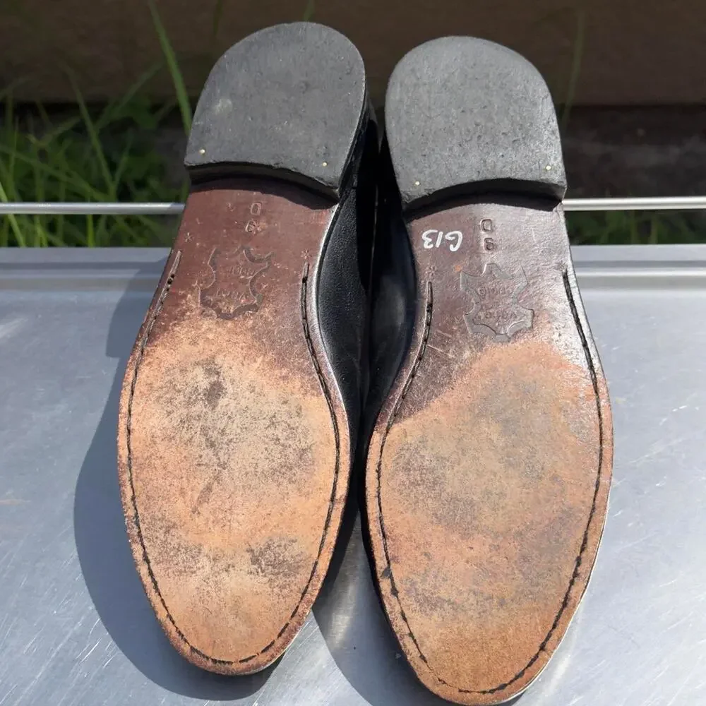 Towncraft Black Leather Loafers with Tassel - Size 9 D